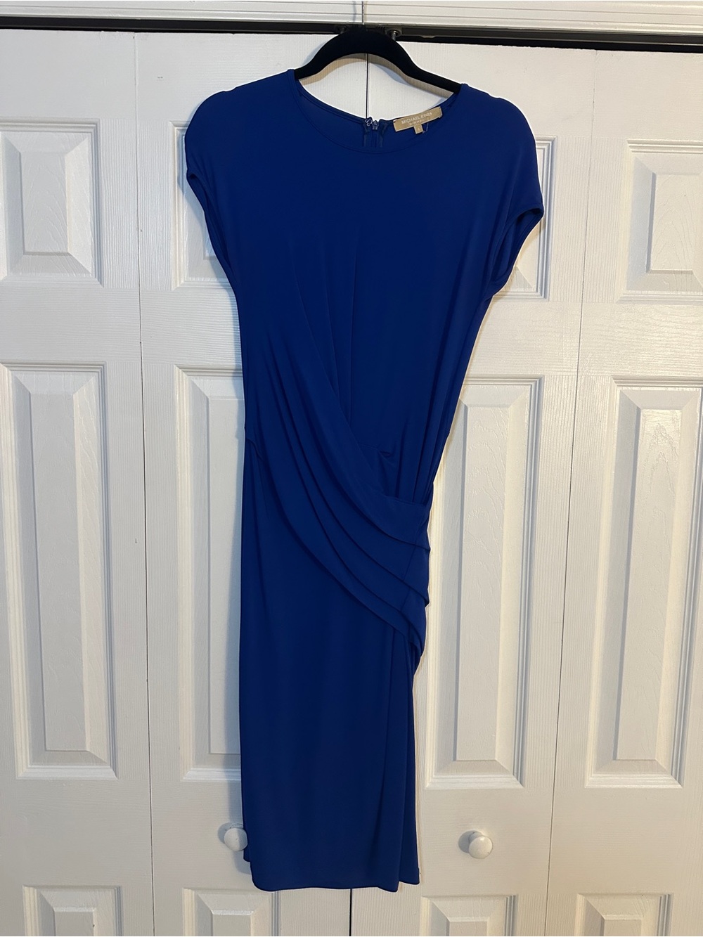 Michael Kors Collection Cobalt Blue Draped Midi Dress